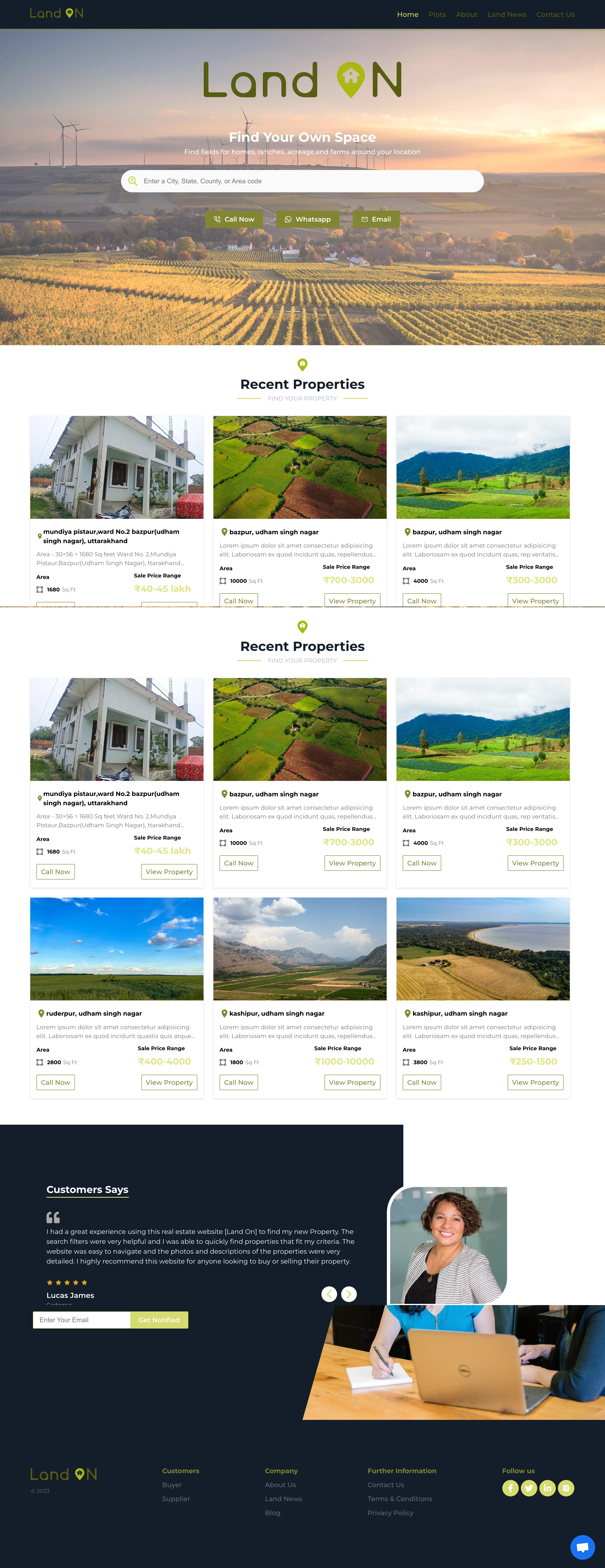 Land On | Real Estate Platform